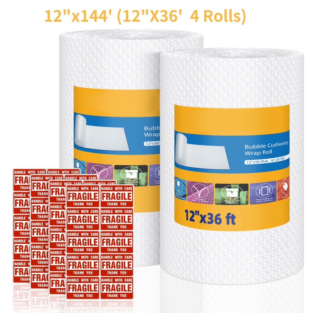 3/16 Small Bubble Cushioning Wrap Padding Roll Perforated Every 12" Multi Length