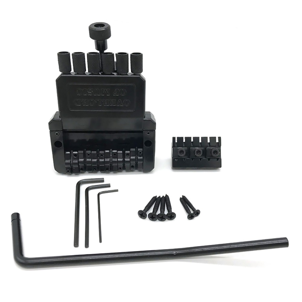 1 Set DIY 6 String Saddle Headless Electric Guitar Bridge Tailpiece Replacement