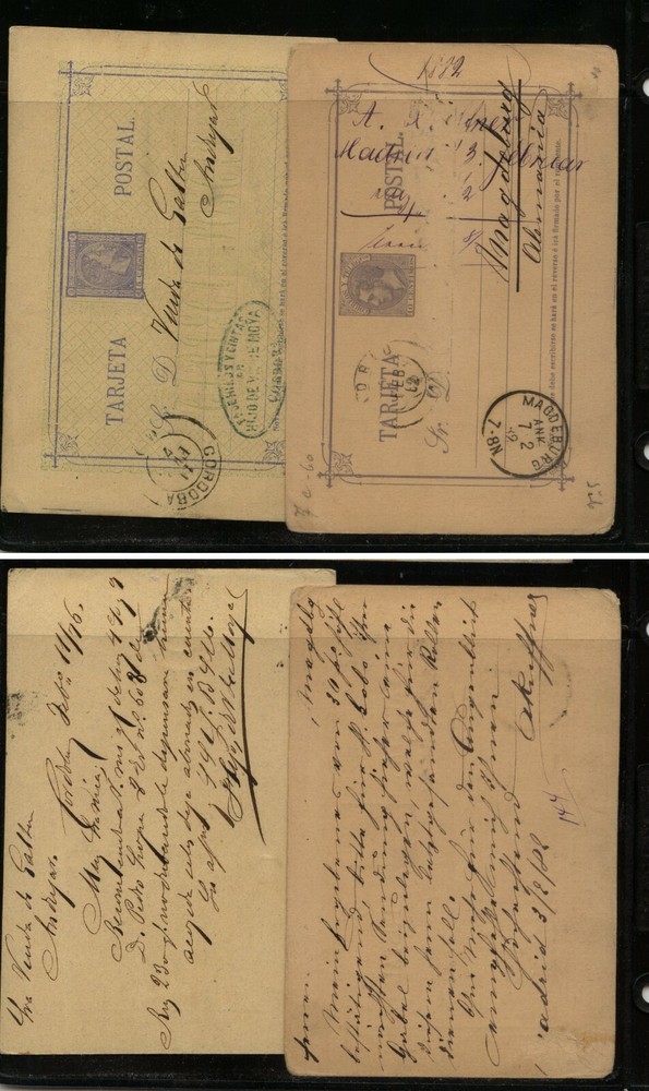 Spain   2  postal  cards   used            MS0817
