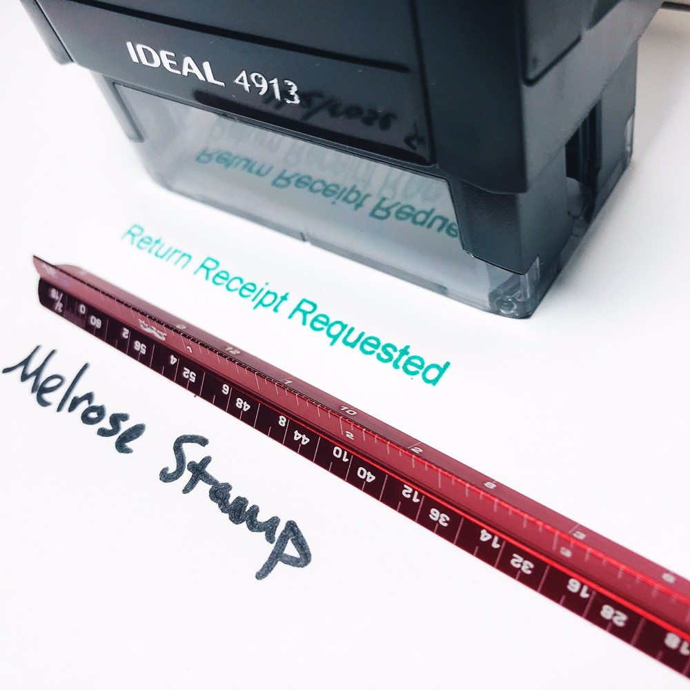 Return Receipt Requested Rubber Stamp Green Ink Self Inking Ideal 4913