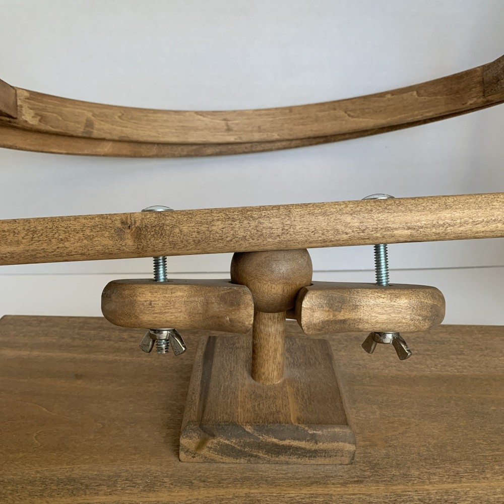 14" Adjustable Wooden Quilting/Needlework Frame Standing Hoop