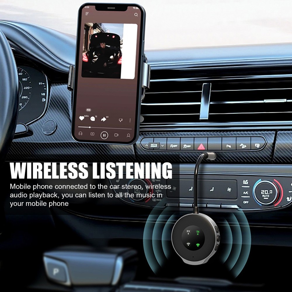 USB Car FM Bluetooth 5.3 Transmitter Receiver Wireless Audio Adapter 3.5mm Aux