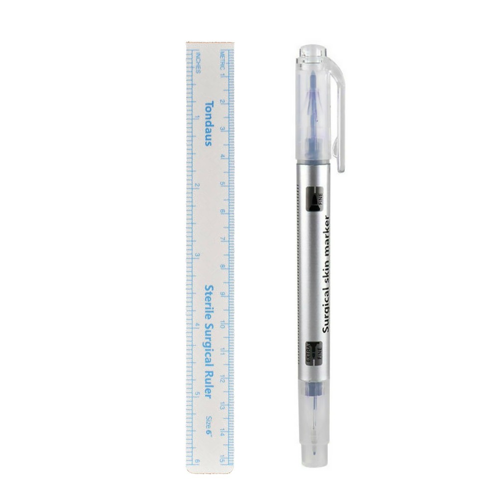 Semi Permanent Makeup Eyebrow Tattoo Marking Positioning Pen + Measuring Ruler E