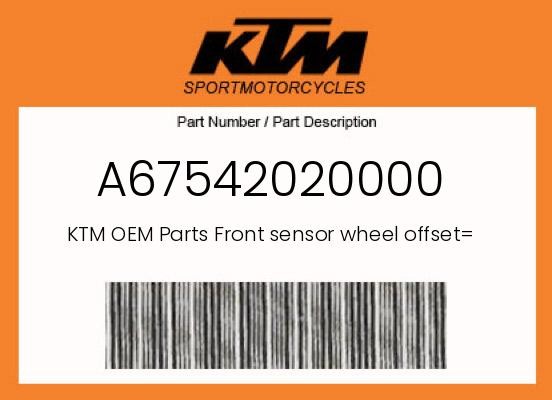 KTM Genuine Front Sensor Wheel Offset=4.0Mm - A67542020000