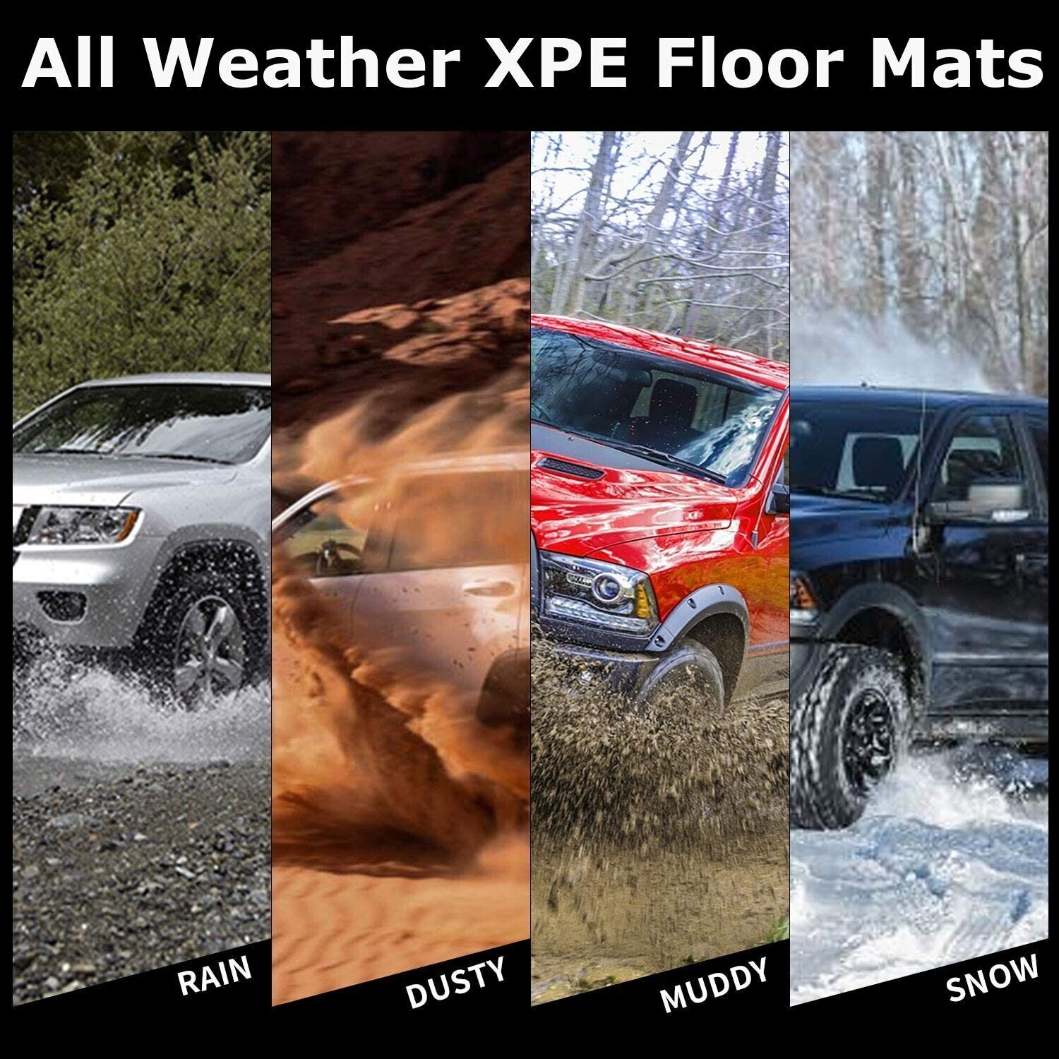 for 2007-2017 Toyota Camry Car Floor Mats Front & Rear Liner Leather Pad Black