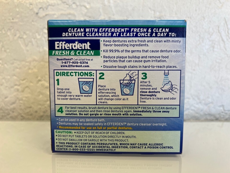 Efferdent Tablets Plus Mint Denture Cleanser 44 Each total 88 Tablets - 2 Pack