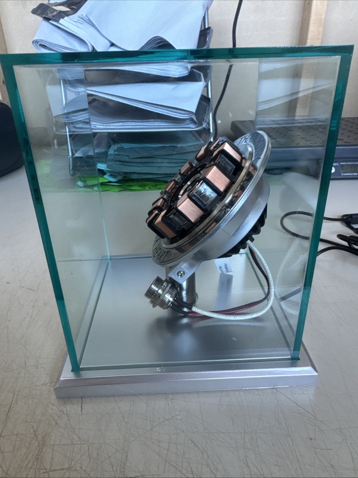 Tony Stark Iron Man MK1 Arc Reactor 1:1 with LED Light Up & Display Case