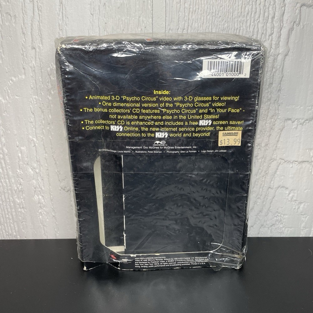 KISS Psycho Circus Tour Vintage Pewter Keychain + 3D Video VHS Tape Merch 1998