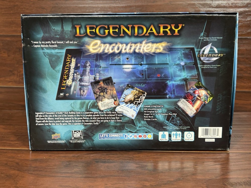 Legendary Encounters a Firefly Deck Building Game By Upper Deck Complete Used