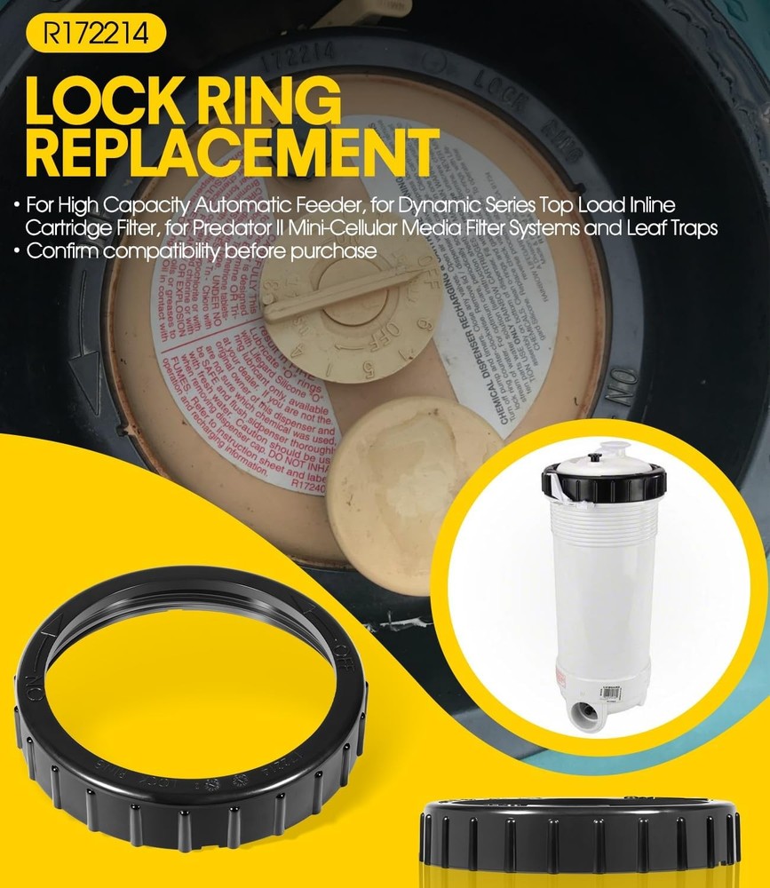 for Pentair Lock Ring R172214 Replacement Pool/Spa Filter, Feeder and Leaf Traps