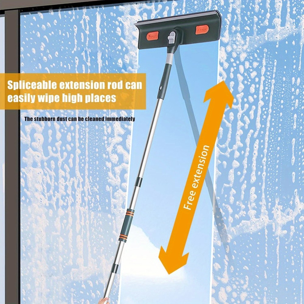 Window Squeegee Cleaner,90" Telescopic 2 in 1 Rotatable Window Cleaning Tool Kit