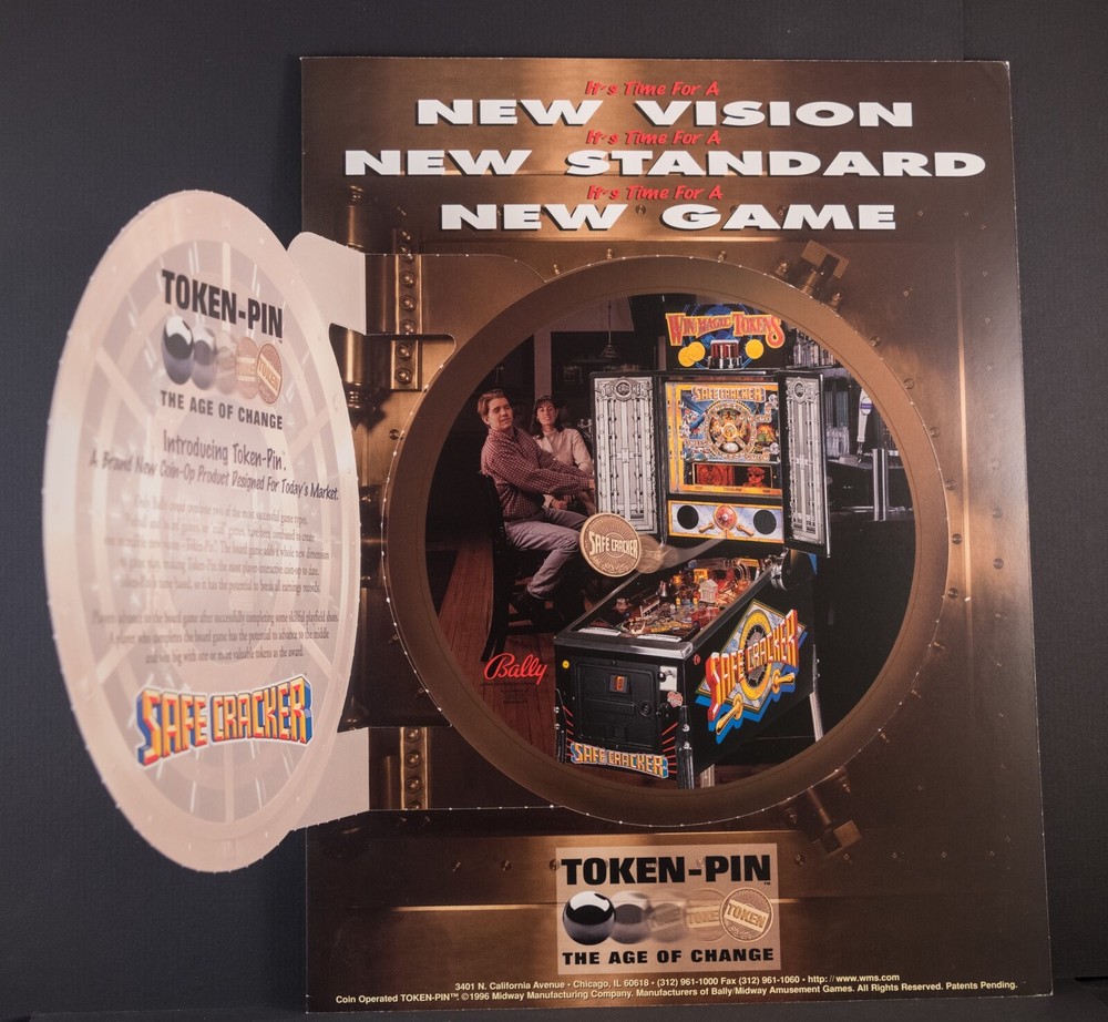 Safe Cracker Bally Pinball Flyer from 1996
