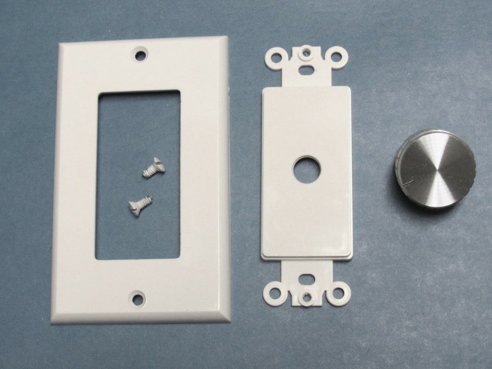 Silver 6mm-Stem Knob & White Wall Plate for M&S Volume Control