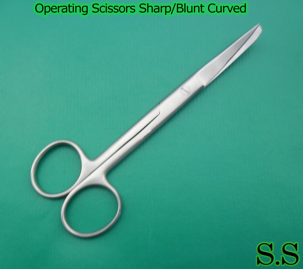 12 OPERATING Scissors 4.5" Sharp/Blunt Curved Surgical Veterinary Instrument
