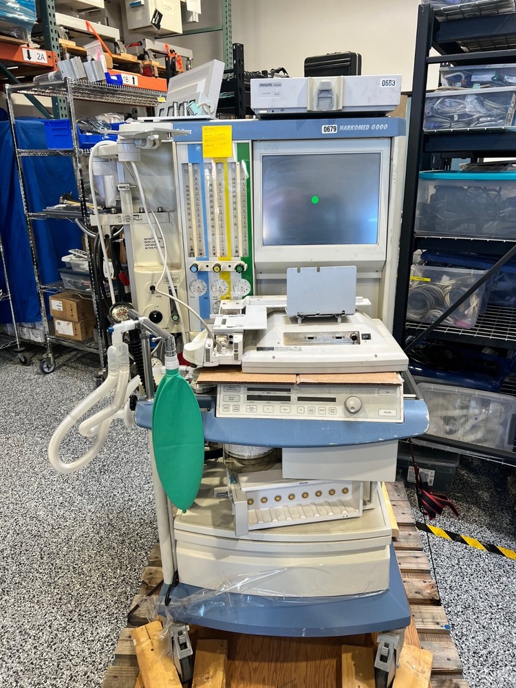 Drager Narkomed 6000 Anesthesia Cart w/ Phillips Modules