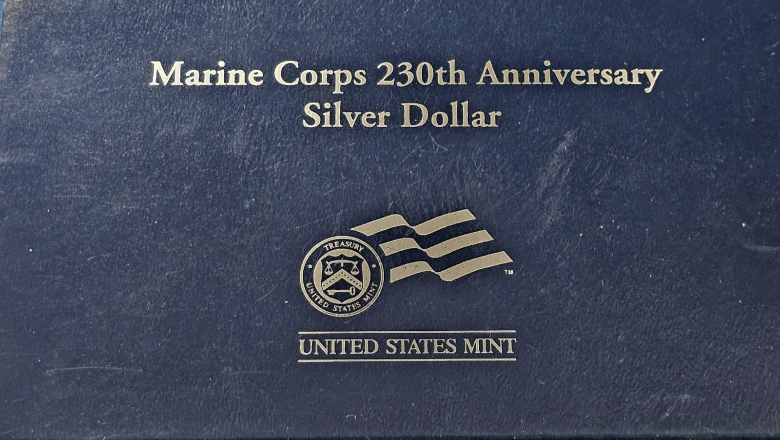 2005 Marine Corps 230th Anniversary Proof Silver Dollar 90% Box Set With COA