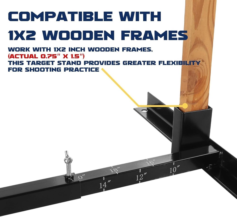 Compact Target Stand Base with Clear Markings for Easy Setup – 1x2 Support