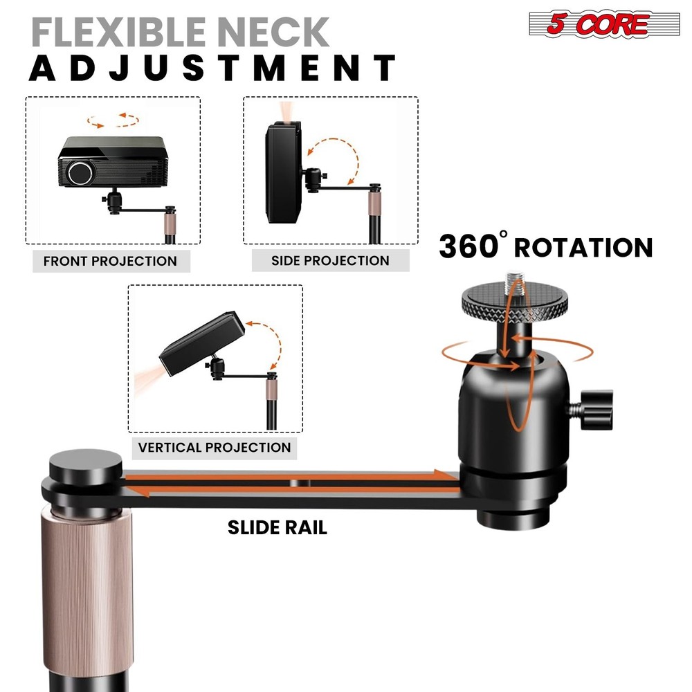 5 Core Projector Stand Floor Adjustable Heavy Base Universal Projectors Support