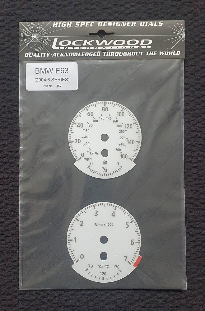 Lockwood BMW 6 Series (E63-E64) White MPH Speedo Dials (2004-2010)