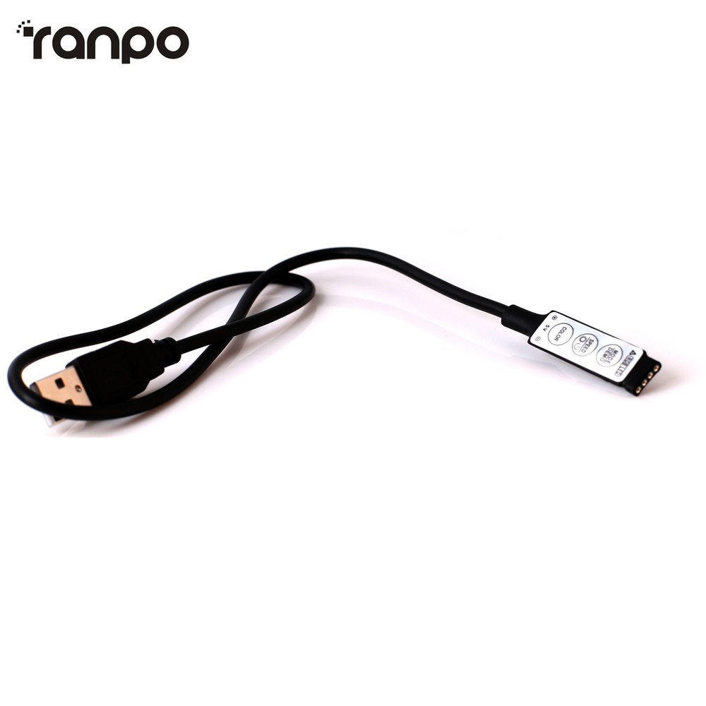 3 Key USB Mini 5V RGB LED Cable Controller Dimmer For Strip Light SMD Lights