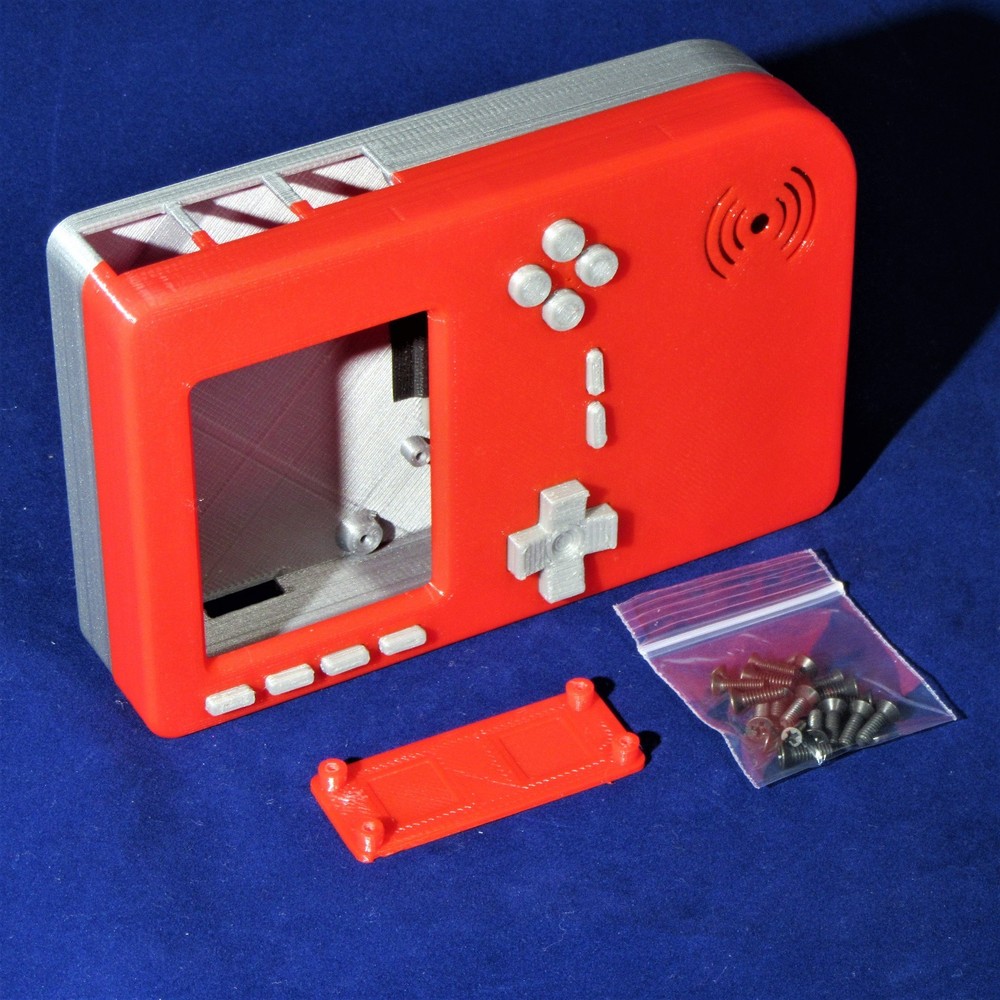 PiGRRL 2 Red & Silver Game Boy Case with Buttons & Screws for Raspberry Pi 2/3
