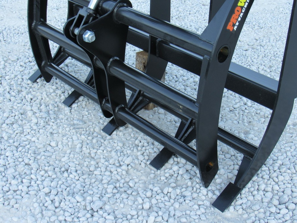 48" Compact Tractor Root Rake Clam Grapple Attachment Skid Steer Quick Attach