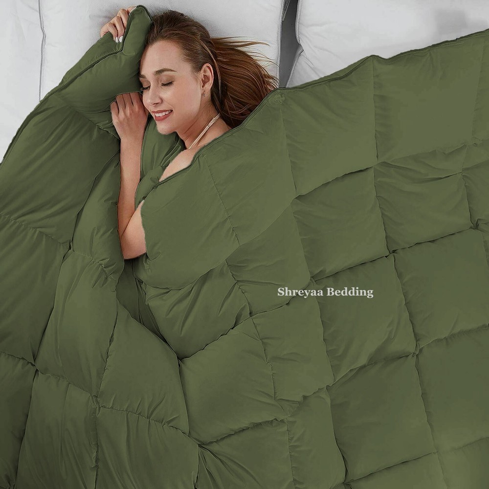 Best Moss Solid Full XL Size Egyptian Cotton Down Alternative Comforter