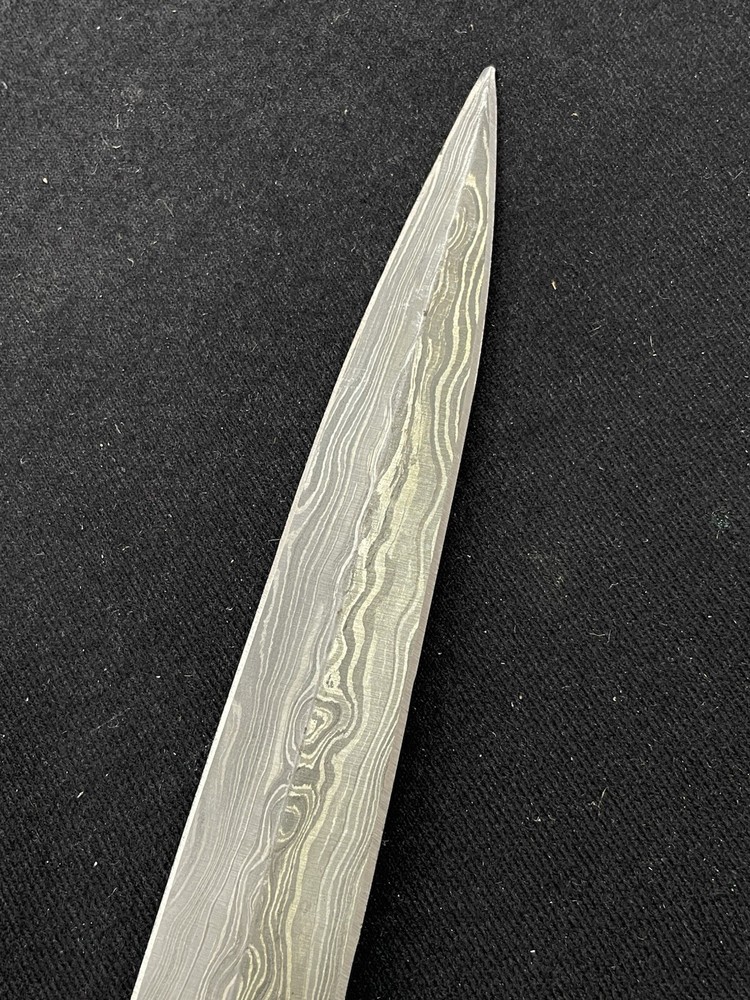 Custom Damascus Blade Dagger Knife with Sheath 9 1/4" Blade