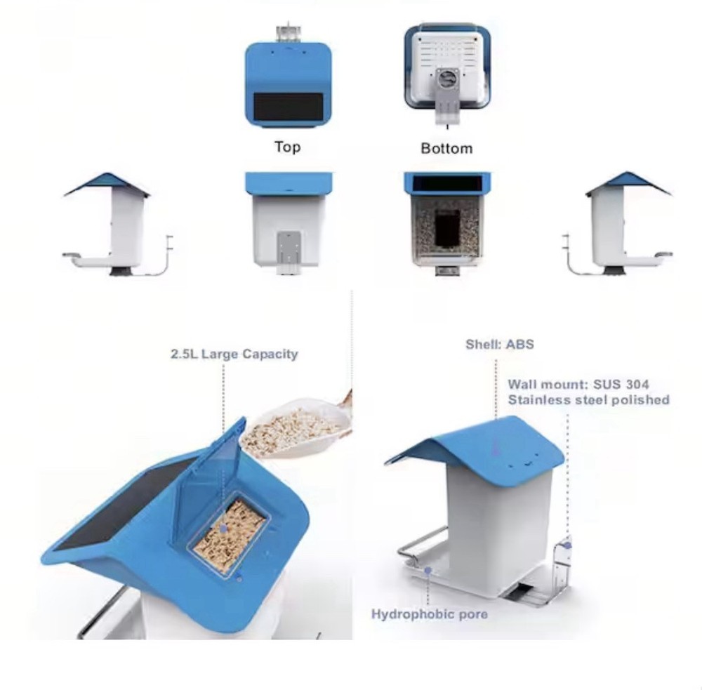 Smart Bird Feeder, Camera Solar Powered, HD Camera Auto Capture Bird