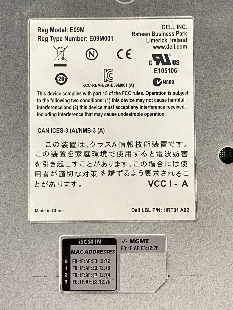 Dell EqualLogic Type 11 Control Module w/ 4GB RAM E09M001 (Unit Only)