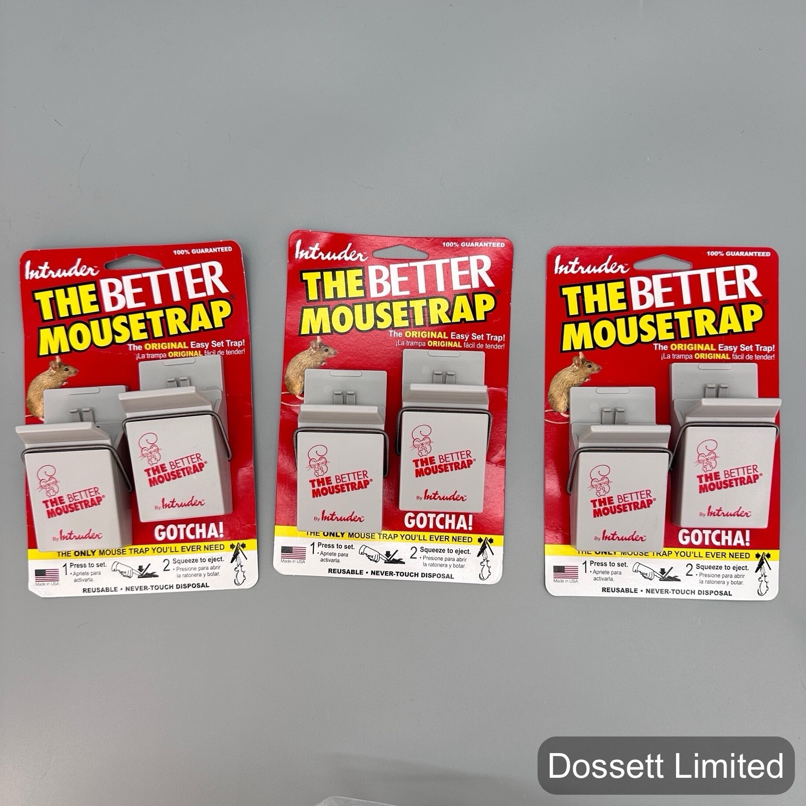 Intruder Better Mousetrap 6-Pack - Reusable Easy Set Made in USA, mouse trap