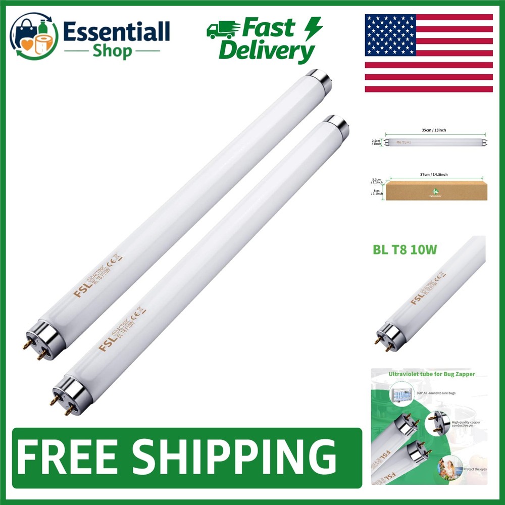 Eco-Friendly 2-Pack 13'' Bug Zapper Bulbs - 10W Replacement for Effective Lure