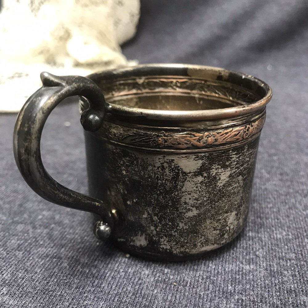 Vintage Silver on Copper Baby Cup Guildhall Needs Cleaning But Beautiful Cup