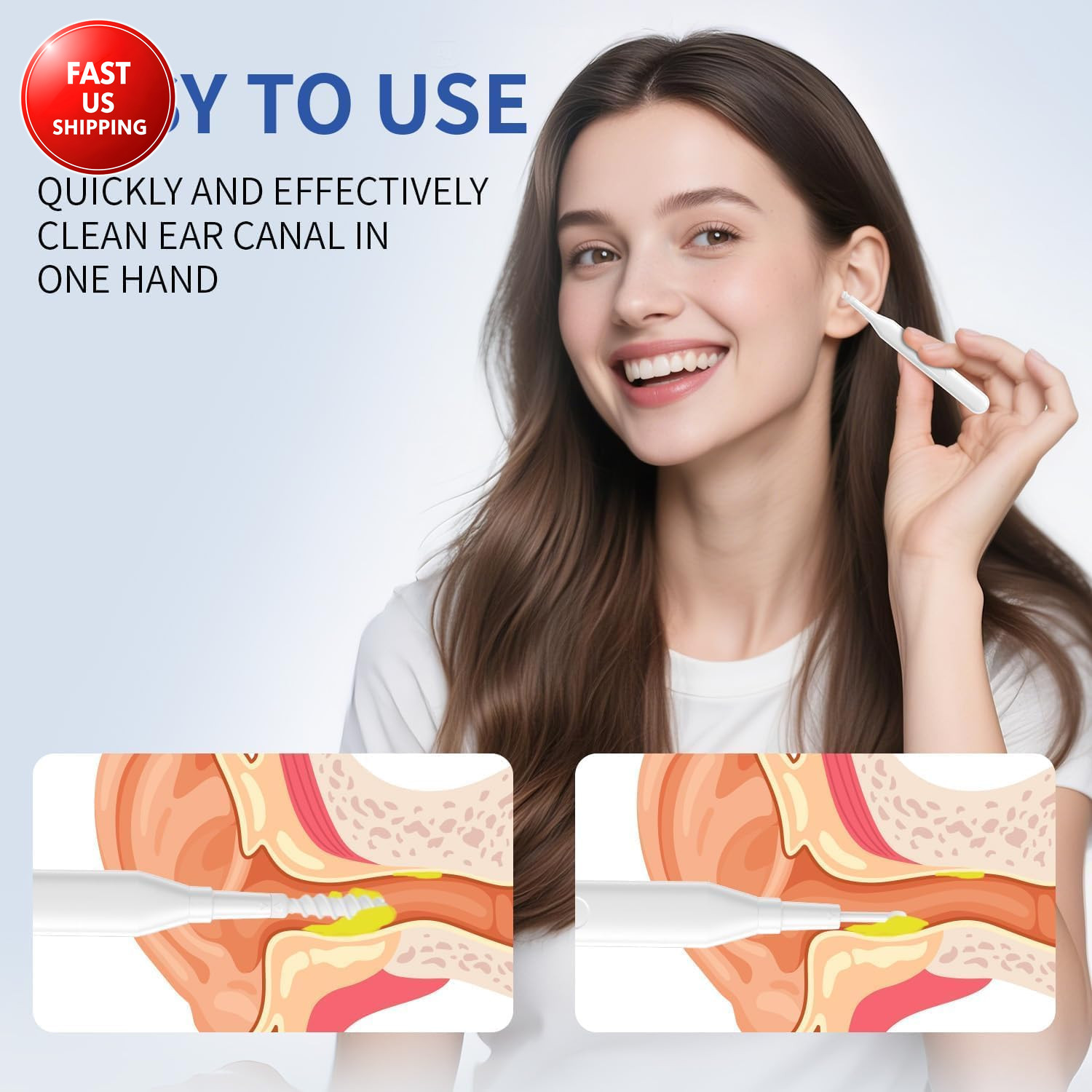 Ear Wax Removal Tool, Multifunctional Spiral Ear Cleaner, Q Grips Earwax Cleanin