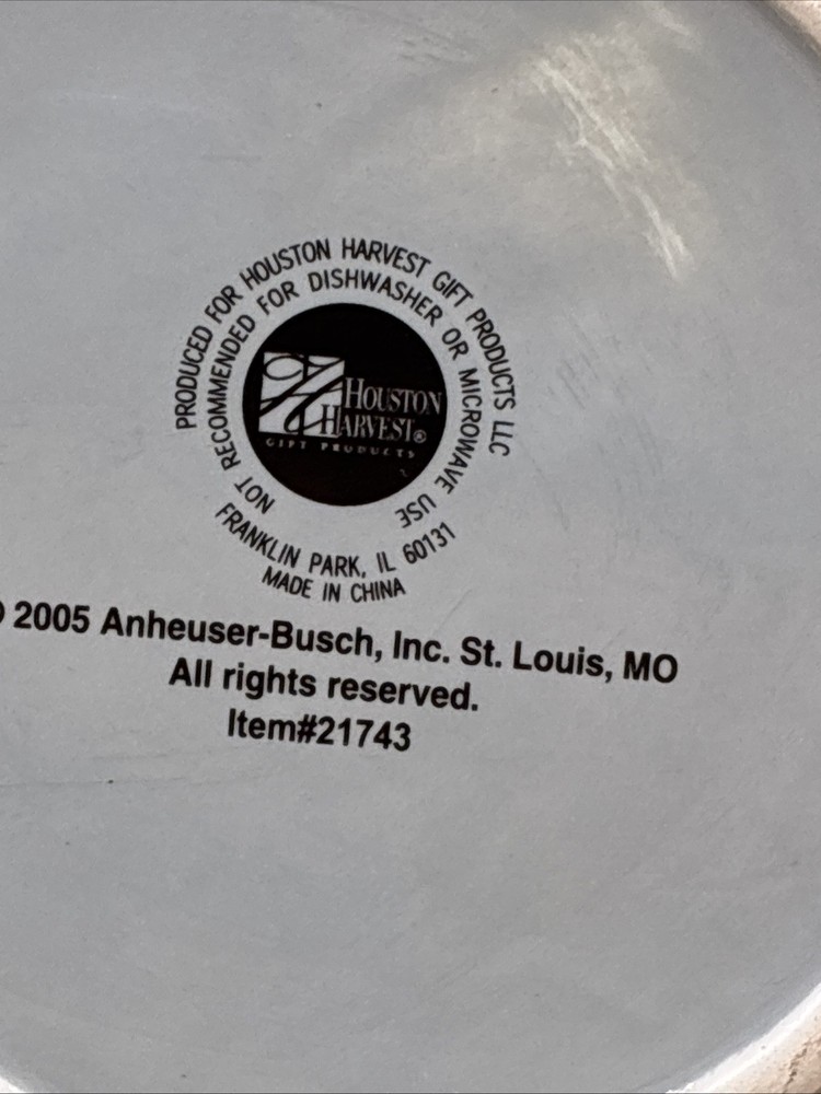 2005 Budweiser Ceramic Bottle Cap Candy Nut Dish 5” Mint