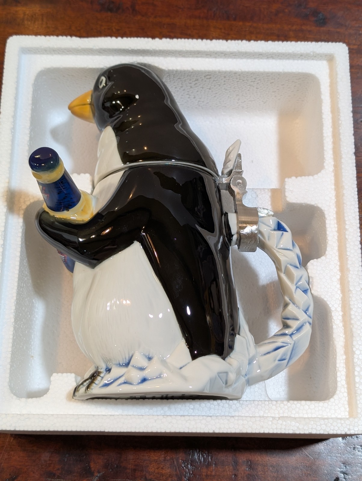Anheuser-Busch BUD ICE PENGUIN STEIN Ceramic Hand Numbered CS315 Albert Stahl
