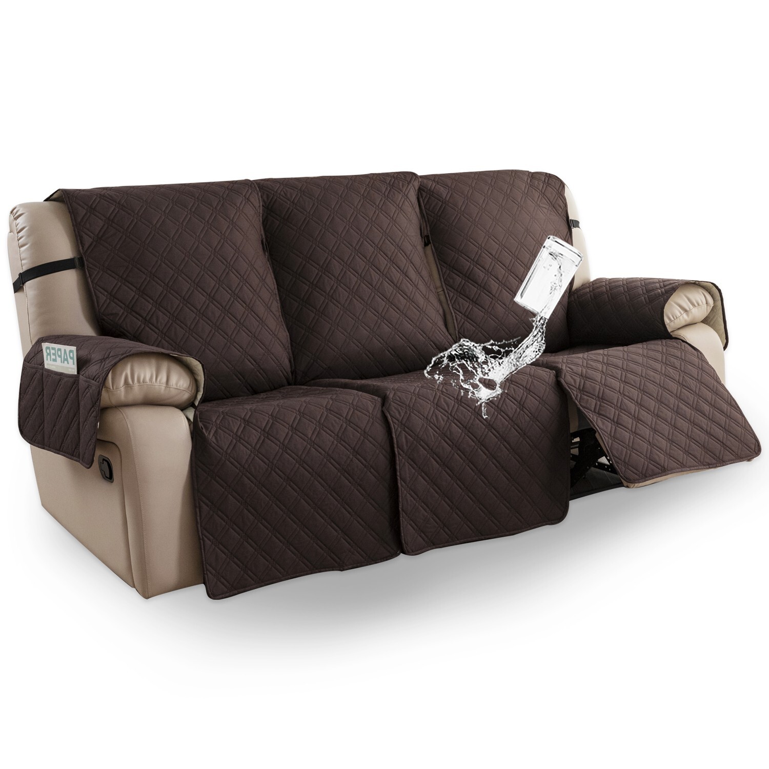 Waterproof non-slip sofa cover recliner 3 seats, furniture protection decoration