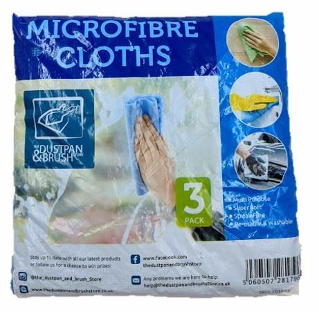 3pk Large Microfibre Cloths Soft Cleaning Duster Cloth Absorbent Drying Towel