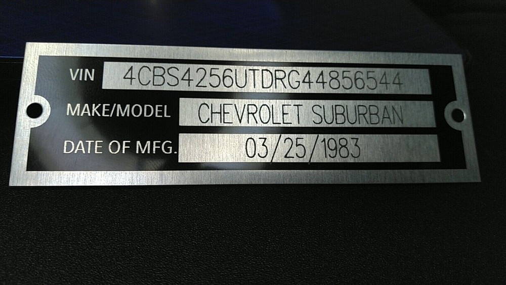 Custom ENGRAVED 3 Line Data Name Plate Tag