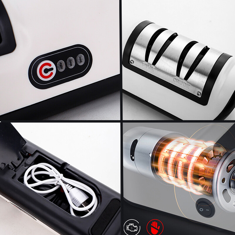 USB Rechargeable Electric Knife Sharpener Automatic Adjustable Kitchen Tool