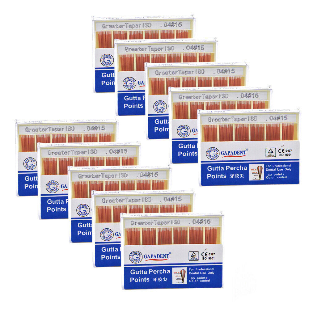 60 Pcs Dental Gutta Percha Points Endodontic Root Canal Taper 0.04 Color Coded
