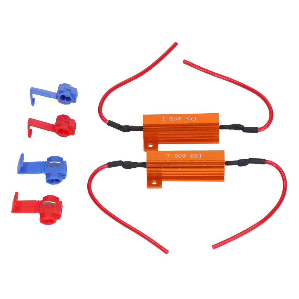 2 Sets Load Resistor 50W 8Ohm Error Accessory Kit For LED Light DRL