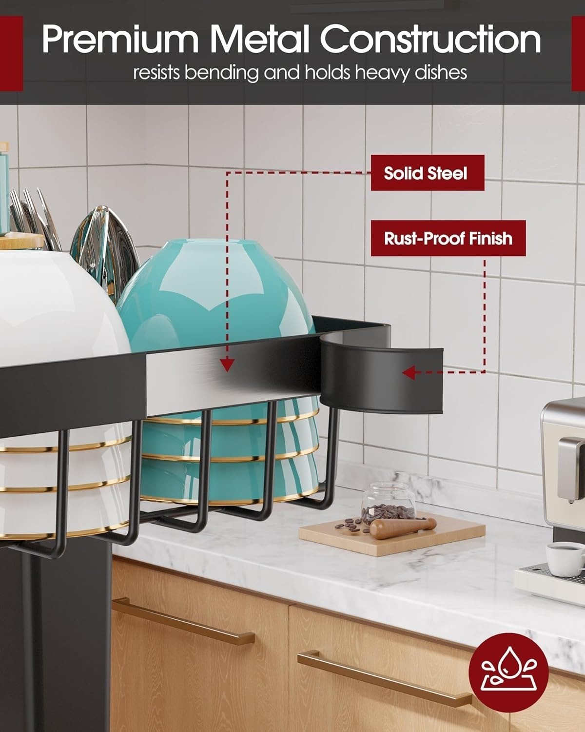 Escurridor De Platos Trastes De Acero Inoxidable Ajustable Para Sobre Fregadero