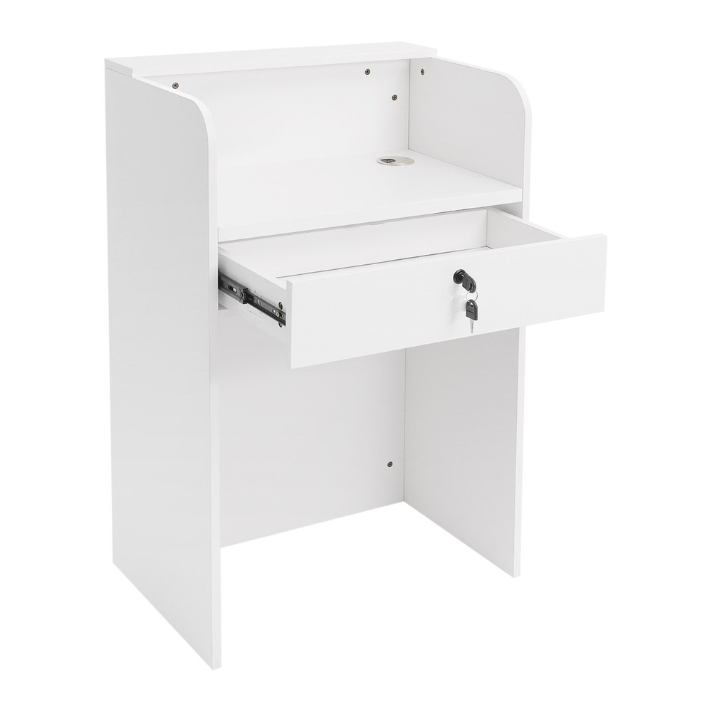 Modern Reception Desk For Checkout Reception Counter With A Lockable Drawer