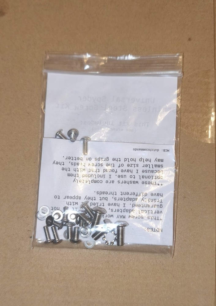 Universal Spyder Stainless Steel Screw Kits