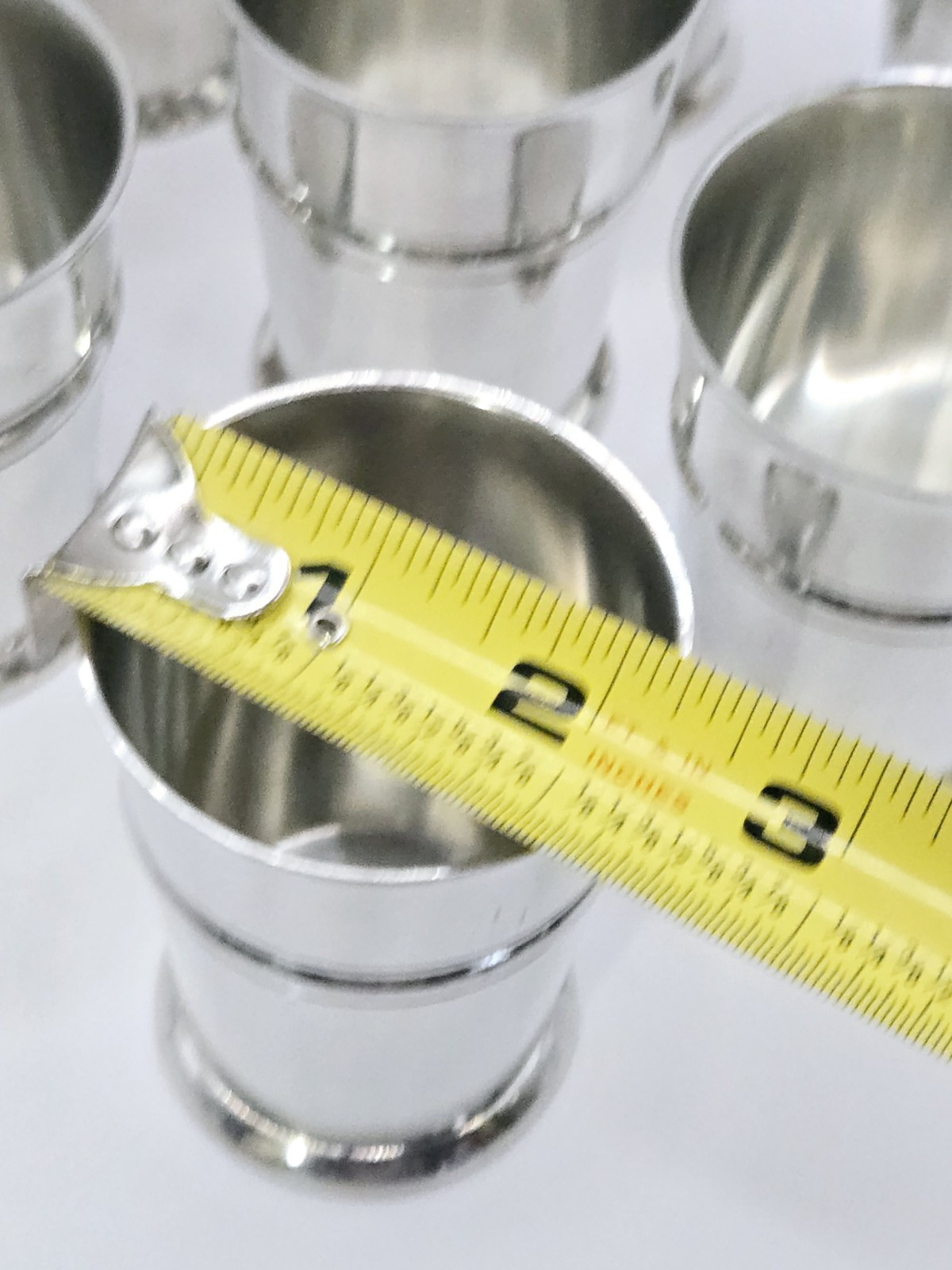 Renaissance Shot Goblets 3" Vintage Stainless Steel Barware Set Of 8 Enscribed