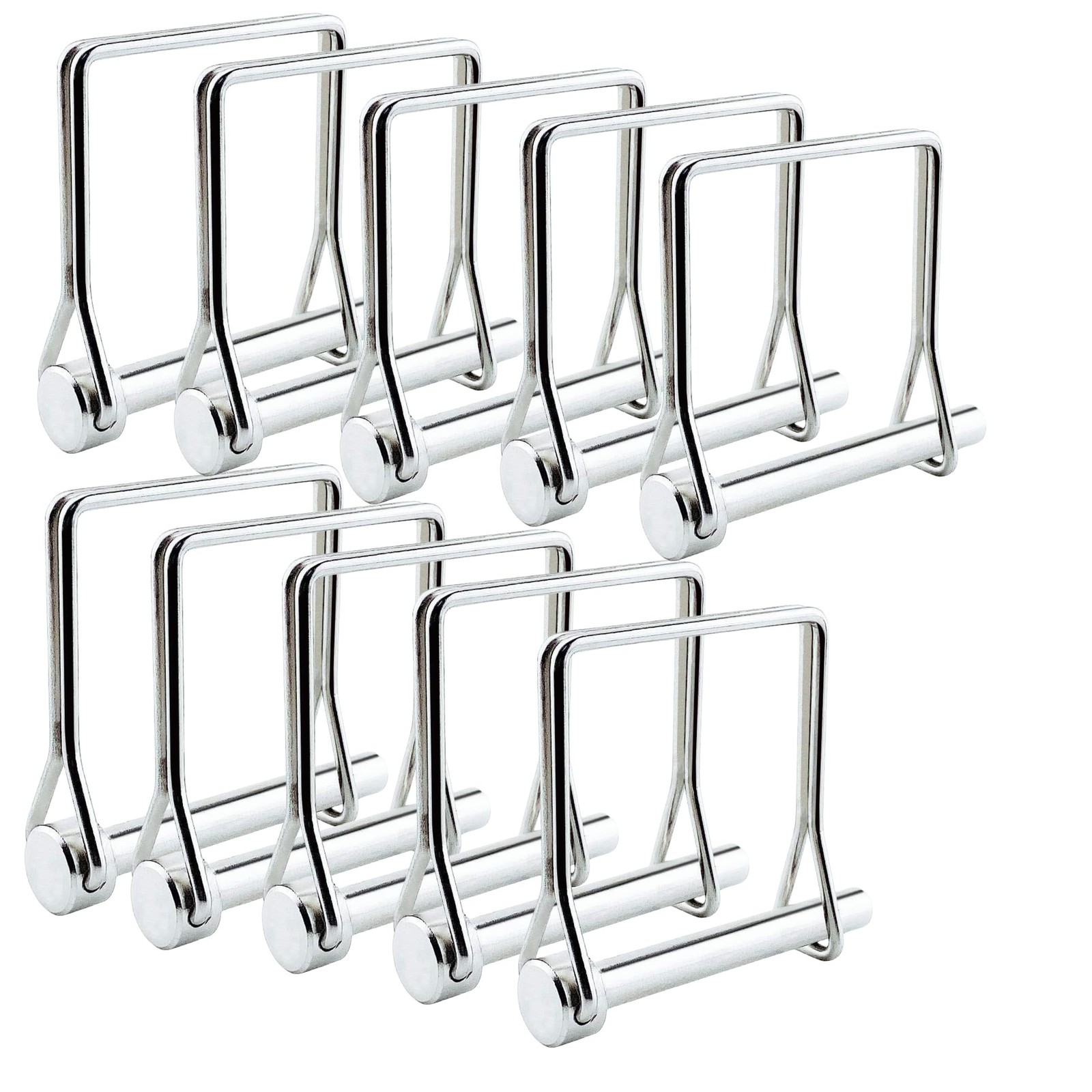 10 PCS Square Pto Pin Shaft Locking Pin 1/4 pin Hitch pin Wire Lock Pin Safet...