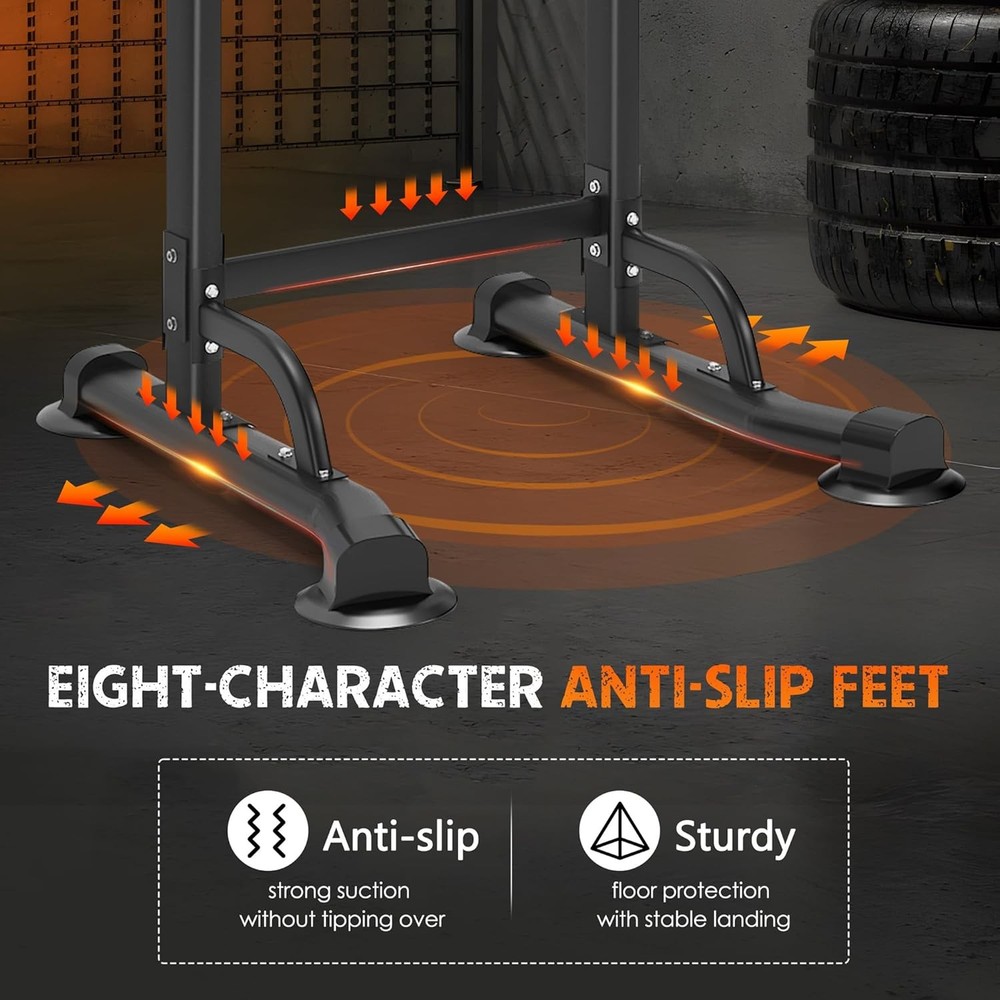 Power Tower Pull up Bar and Dip Station, Height Adjustable Dip Stand Exercise Ma