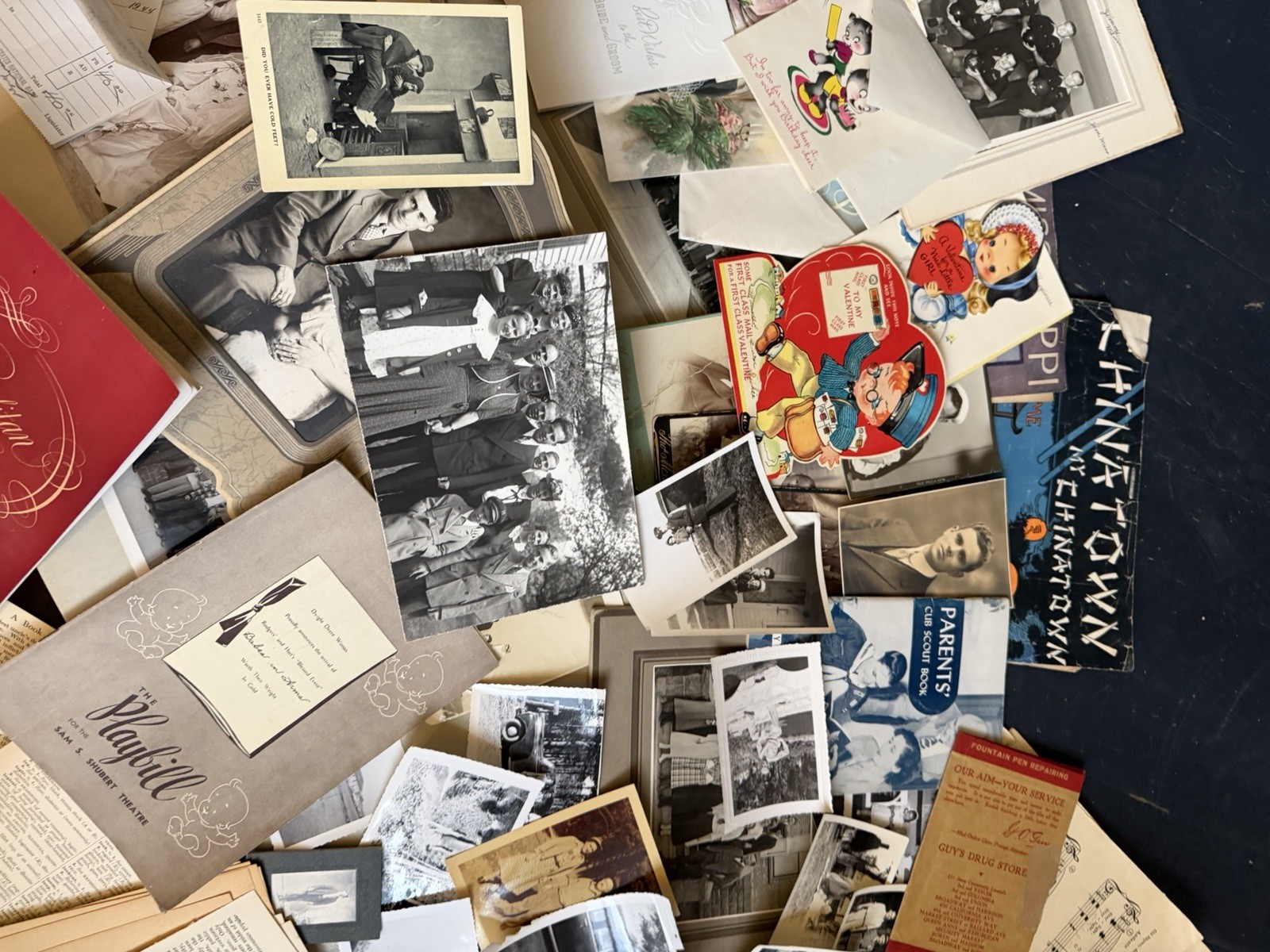 HUGE antique Ephemera Lot Junk Journal Supplies Vintage Paper 7+ Lbs Photo Album