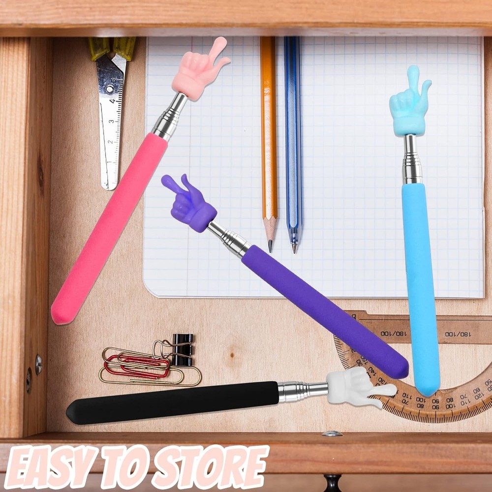 4 Pack Telescopic Teachers Pointer Sticks for Classroom Presentation Whiteboard